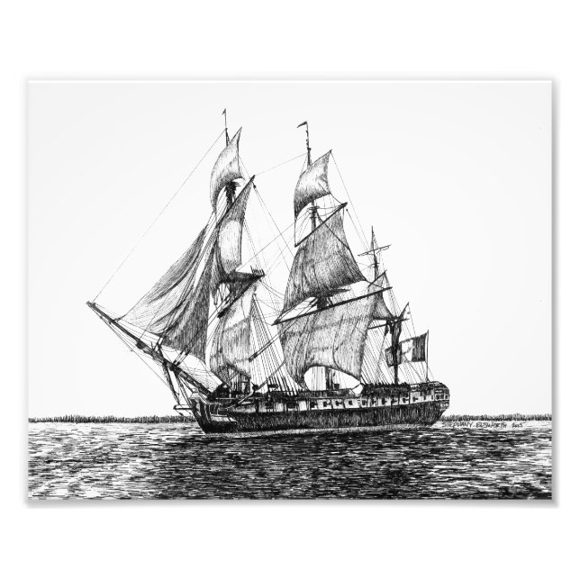 Impresión fotográfica de Tall Ship Hermione (Frente)