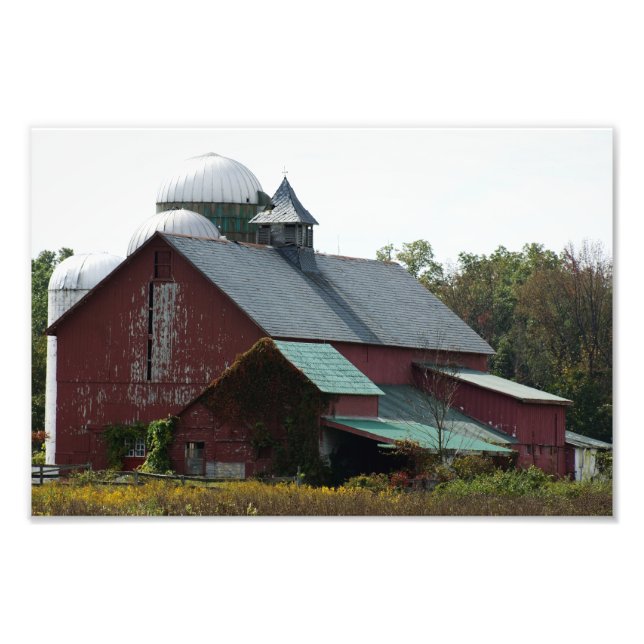 Impresión fotográfica del antiguo granero rojo 12  (Frente)