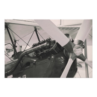 Impresión fotográfica del avión de hélice de época