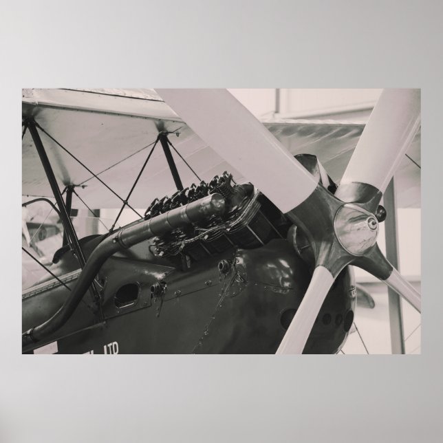 Impresión fotográfica del avión de hélice de época (Frente)