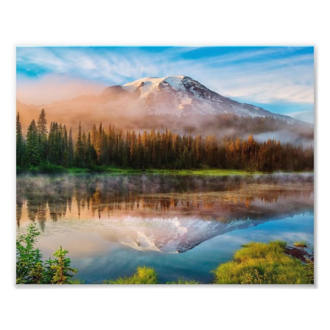 Impresión fotográfica del Monte Rainier (Frente)