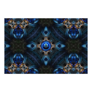 Impresión fotográfica Kaleidoscope Azul dorado x75