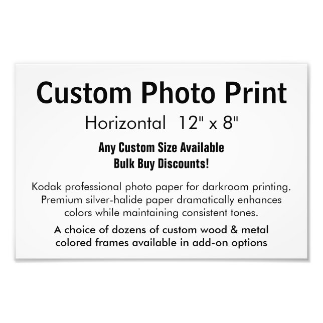 Impresión fotográfica personalizado - Horizontal d (Frente)