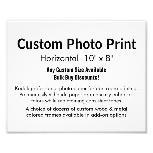 Impresión fotográfica personalizado - Horizontal d (Frente)