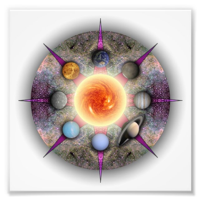 Impresión fotográfica planetaria de Mandala (Frente)