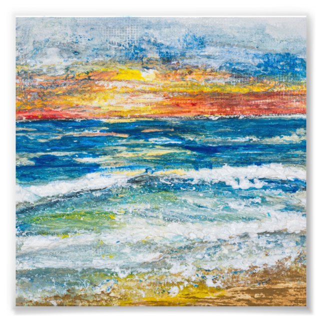 Impresión fotográfica - Puesta de sol de olas de m (Frente)