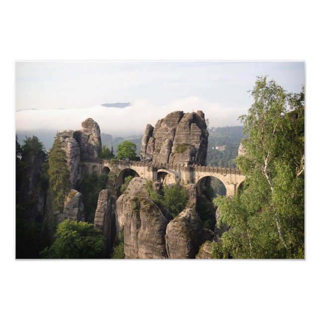 Impresión fotográfica sobre el puente de Bastei en (Frente)