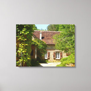 Impresión francesa de casas de campo y lienzo de c