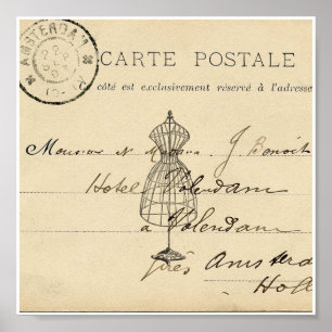 Impresión francesa del arte de la postal de la