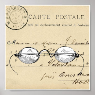 Impresión francesa del arte de la postal de los