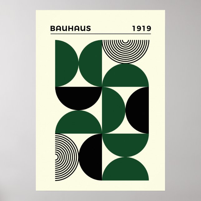 Impresión geométrica de círculos Bauhaus 1919, dec (Frente)