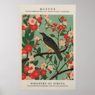 Impresión Giclée de Ave Japonesa Ukiyo-e Naturalez