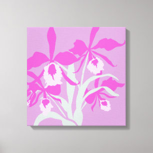 Impresión gráfica moderna de orquídea flor púrpura