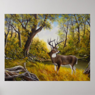 Impresión grande de los ciervos del papá