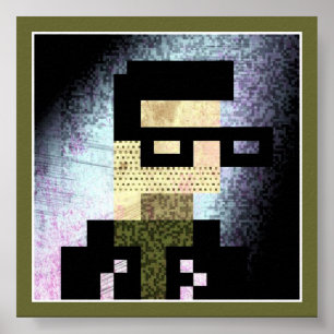 Impresión Grunge de 8 bits