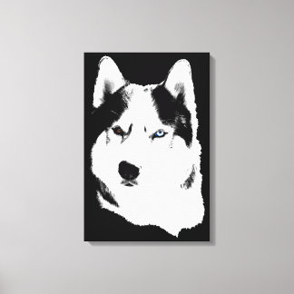 Impresión Husky Estirada Husky Malamute Canvas de