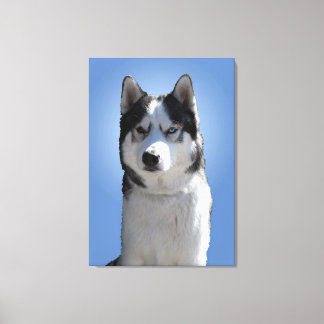 Impresión Husky Estirada Husky Malamute Canvas de