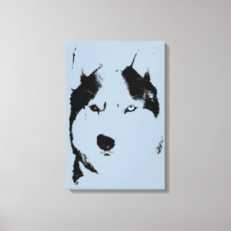 Impresión Husky Estirada Husky Malamute Canvas de
