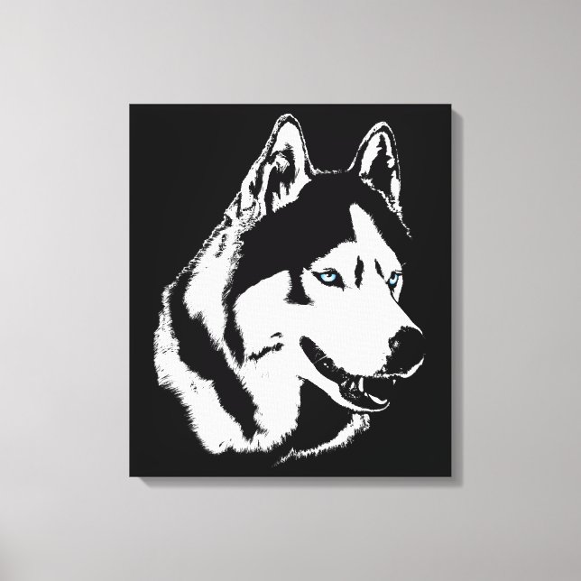 Impresión Husky Estirada Lienzo de Perro Husky Sib (Anverso)