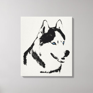 Impresión Husky Estirada Lienzo de Perro Husky Sib