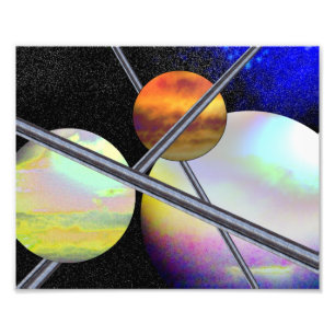 Impresión imaginada de la foto de los mundos