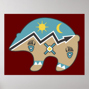 Impresión india tribal del oso
