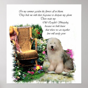 Impresión inglesa vieja del arte del perro pastor