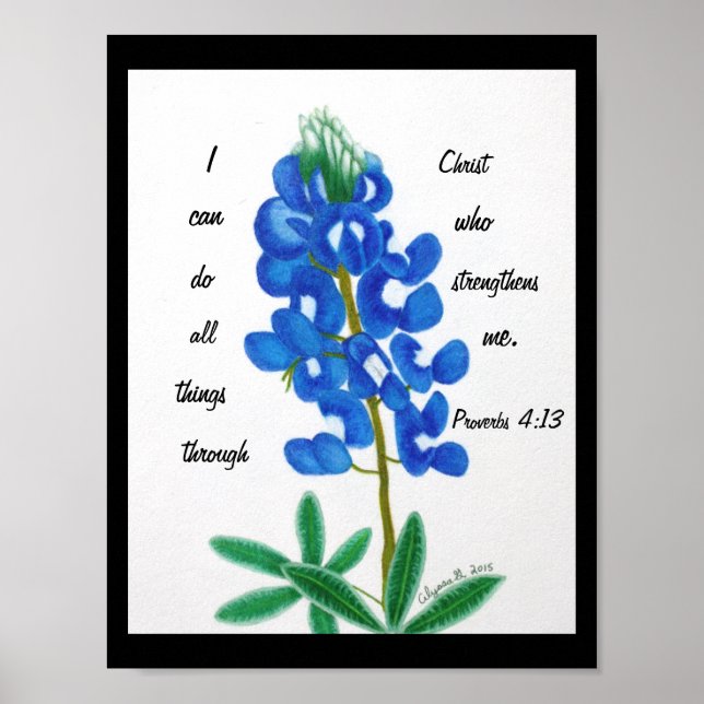 Impresión Inspiradora de Lone Star Bluebonnet (Frente)