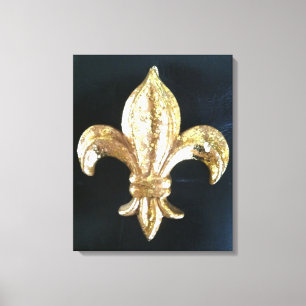 Impresión intrépida de la flor de lis del oro en