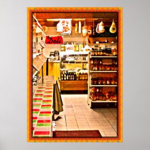 Impresión italiana del poster de la tienda de