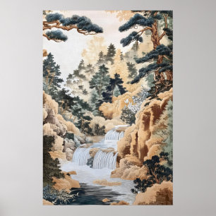 Impresión japonesa de paisaje Ukiyo-e - Arroyo vin