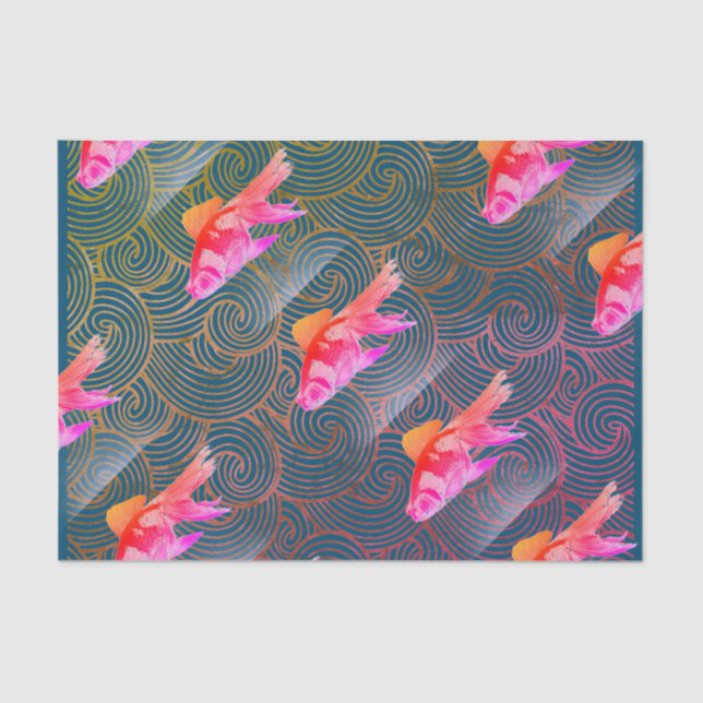 IMPRESIÓN JAPONESA del papel seda de KOI con el (Anverso)