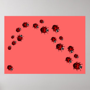 Impresión Ladybug Arte de Ladybird Poster pequeño