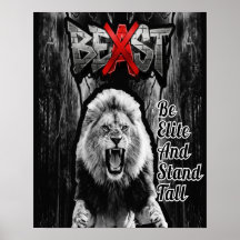Impresión LEÓN BEAST, Cartel de Valor en Papel (Se