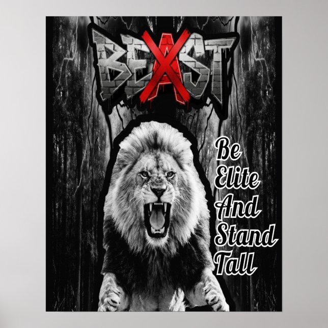 Impresión LEÓN BEAST, Cartel de Valor en Papel (Se (Frente)