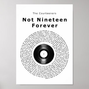 Impresión lírica de la canción de récord de vinilo