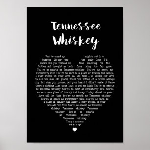 Impresión lírica de la canción Tennessee Whiskey B