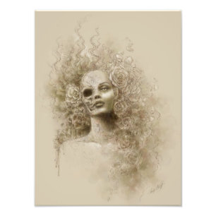 Impresión macabra de la foto del arte de la