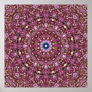 Impresión magnética radiante Mandala Kaleidoscope