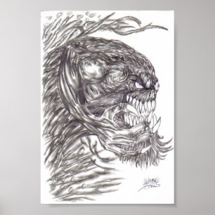 Impresión malvada del poster del arte de la