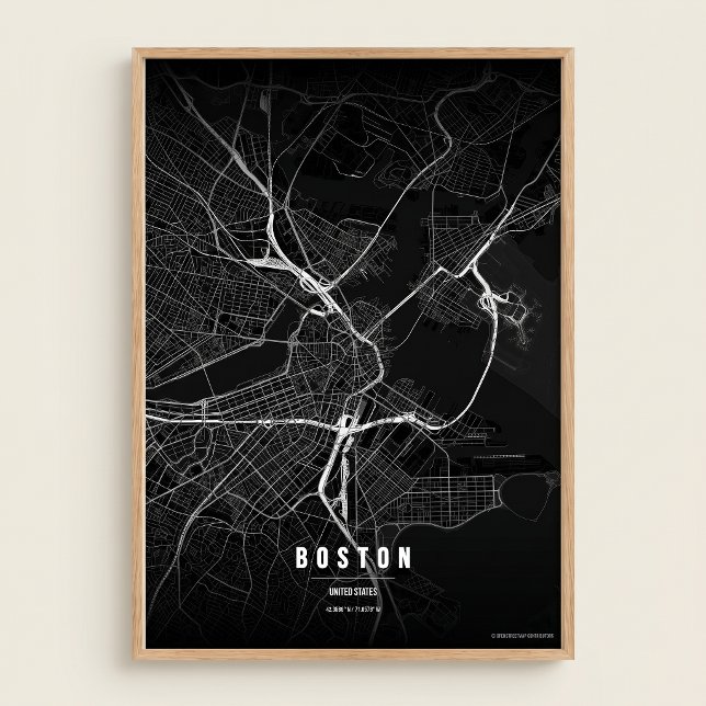 Impresión Mapa Noir de Boston Arte de Pared de la  (Subido por el creador)