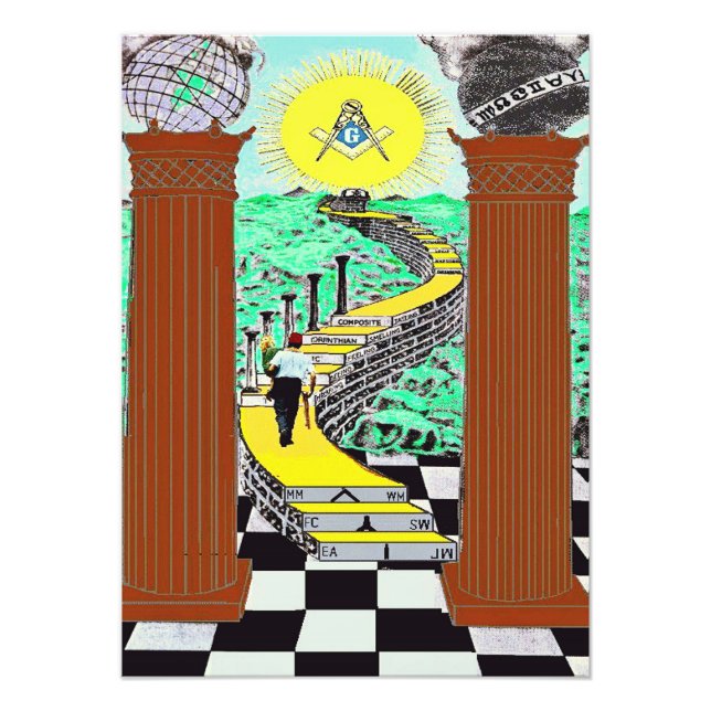 Impresión masónica de fotos de encogimiento (Frente)