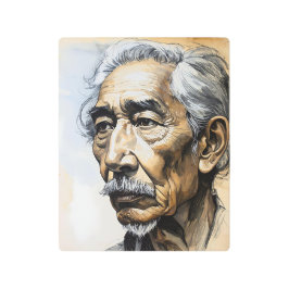 Impresión metálica de retrato expresivo