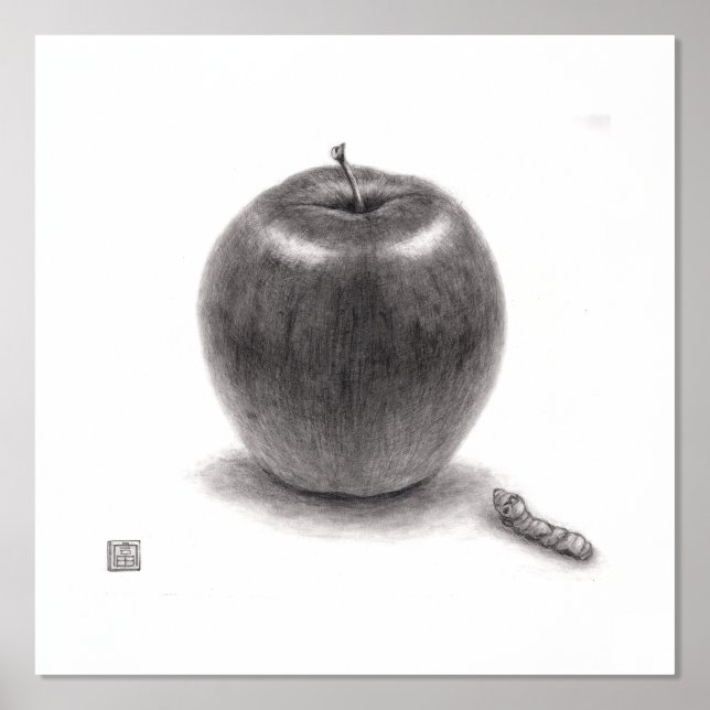 IMPRESIÓN METALIZADA りんごとあおむし (Anverso)