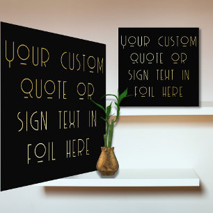 Impresión Metalizada 12x12 Personalizado de ORO negro Rótulo cotización