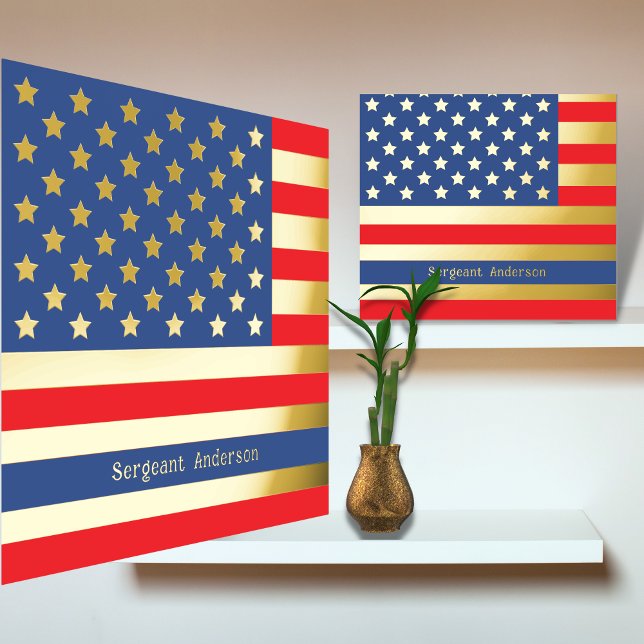 Impresión Metalizada 12x12 Thin Blue Line Police Law US Flag REAL GOLD (Subido por el creador)