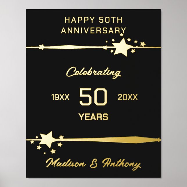 Impresión Metalizada 50.º Aniversario Boda (Anverso)