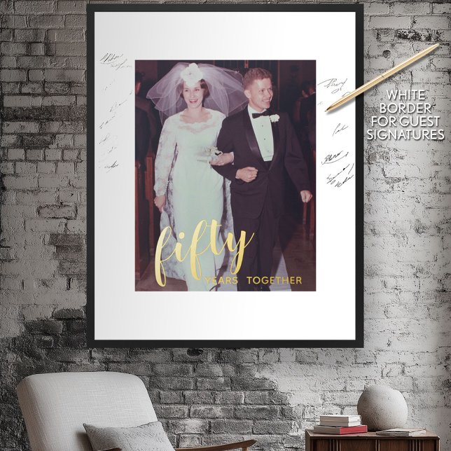 Impresión Metalizada 50 años juntos - foto del aniversario del Boda (Subido por el creador)