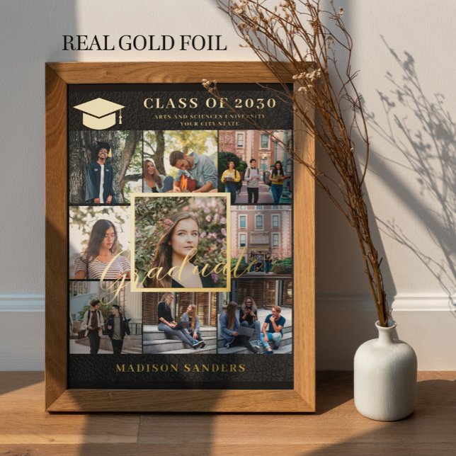 Impresión Metalizada 9 de lujo para graduados con plantillas de collage (Subido por el creador)