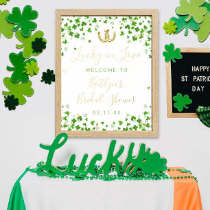 Impresión Metalizada Afortunada en el amor de St. Patrick's Day Shower 